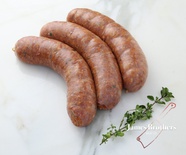 House Made Smokey Bacon and Maple Beef Sausages (Price per 250g, Approx 8 per Kg)