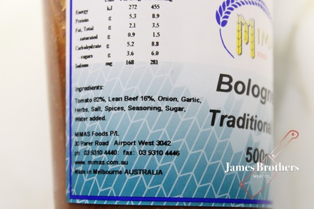 Mimas Foods Traditional Meat Bolognese 500ml