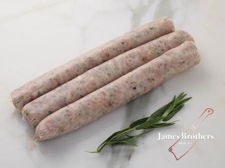 House Made Chicken Cheese and Cracked Pepper Sausage (Price per 250g, Approx 12 per Kg)